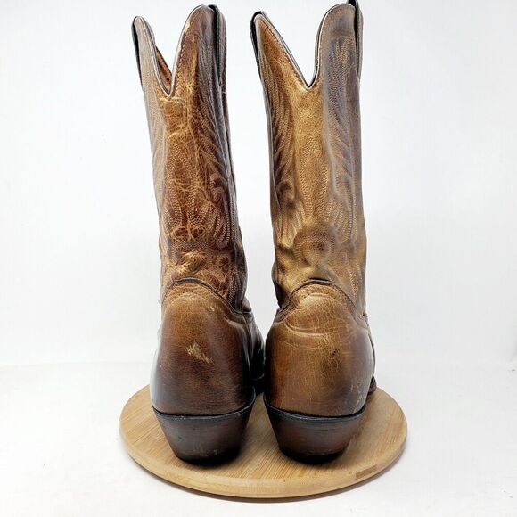 Boulet Boots Mens 9 3E WIDE Brown Leather Cowboy Shoes 1867 HillBilly Golden‎ - Picture 11 of 16